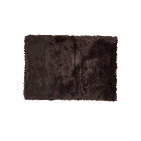 Palacedesigns 2 x 3 ft. Hudson Faux Fur Rectangular Rug - Chocolate PA2456750 - main